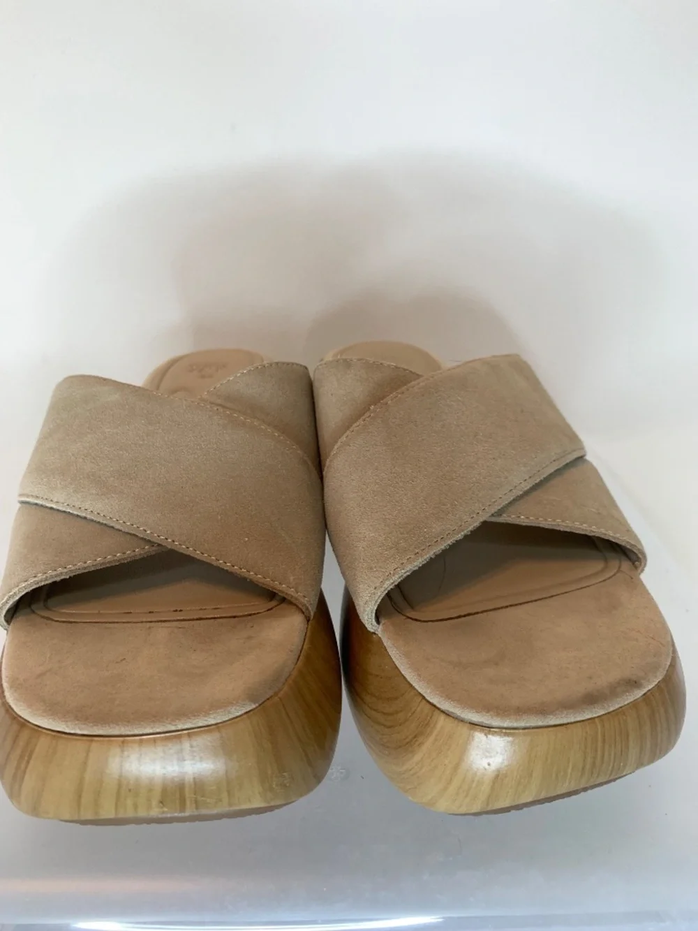 Zara Sand Brown Split Suede Sandals 39 - Picture 8 of 11